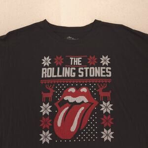 Rolling Stones Band Graphic Short Sleeve T Shirt Womens Size Large L Black